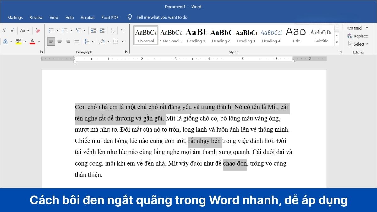 Cách bôi đen ngắt quãng trong Word nhanh, dễ áp dụng